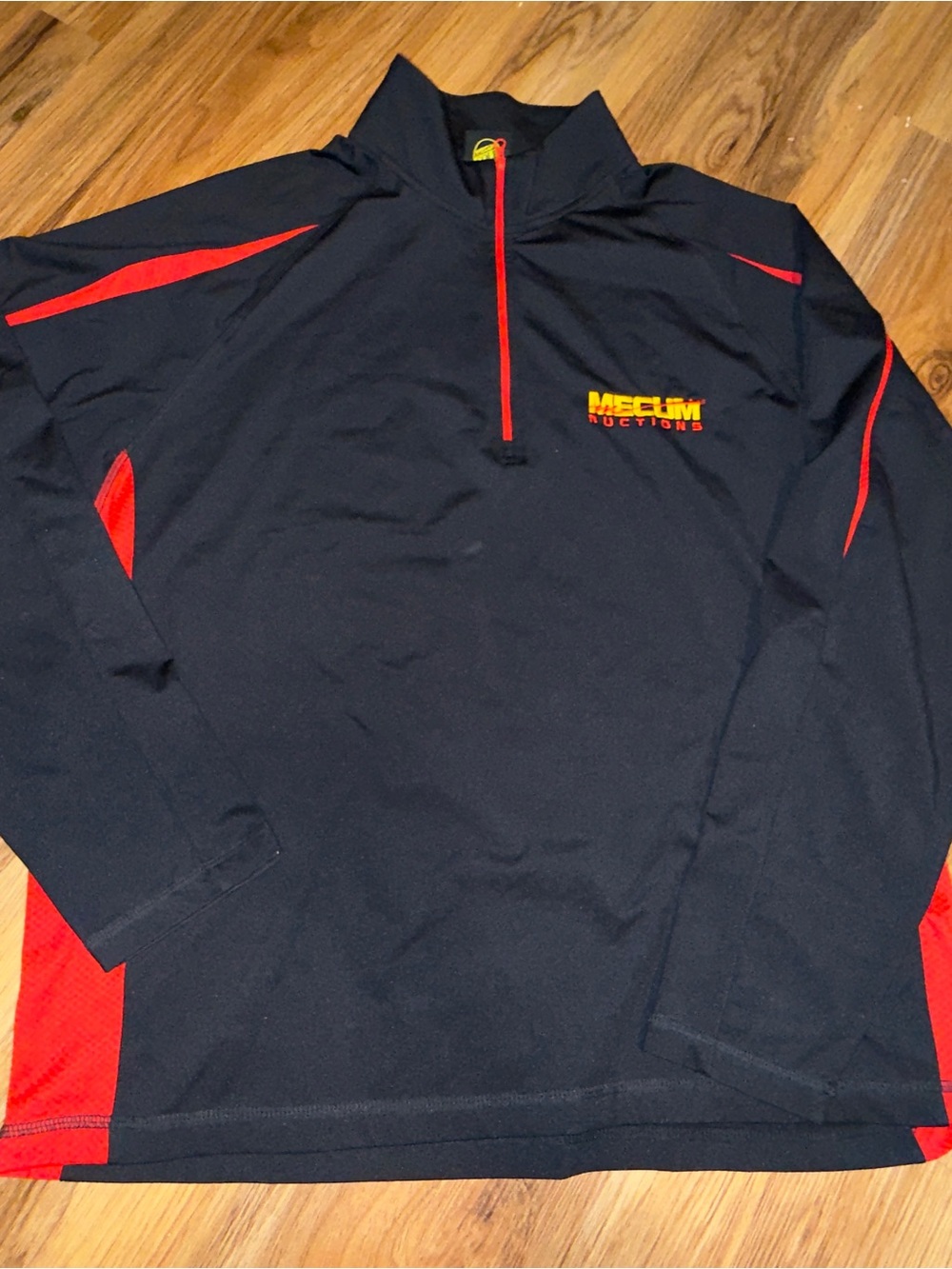 Sport-Tek Black and Red Quarter-Zip Performance Jacket